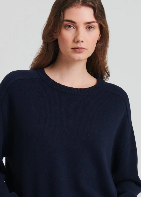 Cashmere Saddle Shoulder Crewneck
