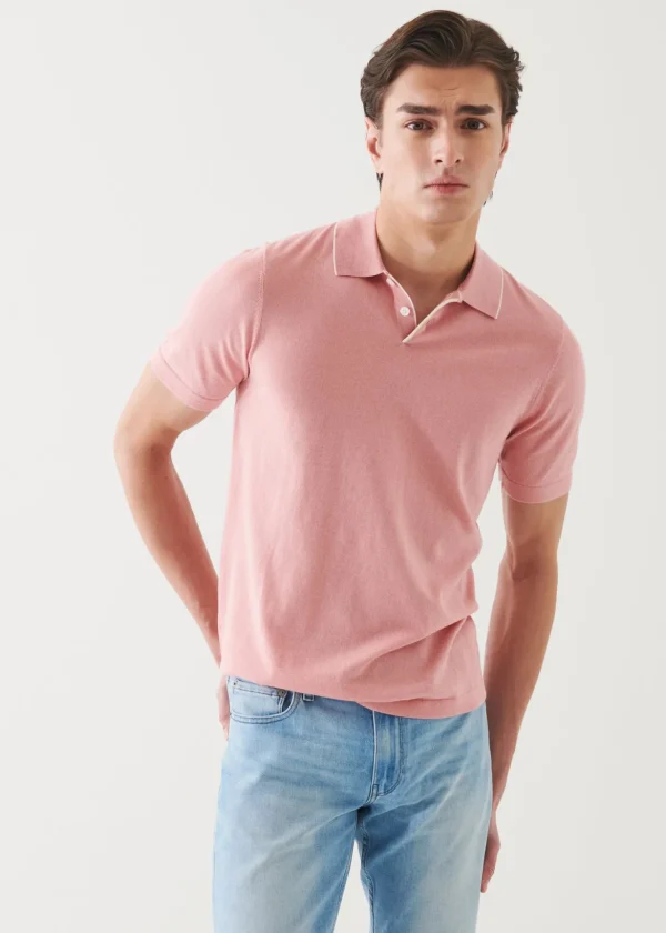 Cotton Cupro Tipped Polo