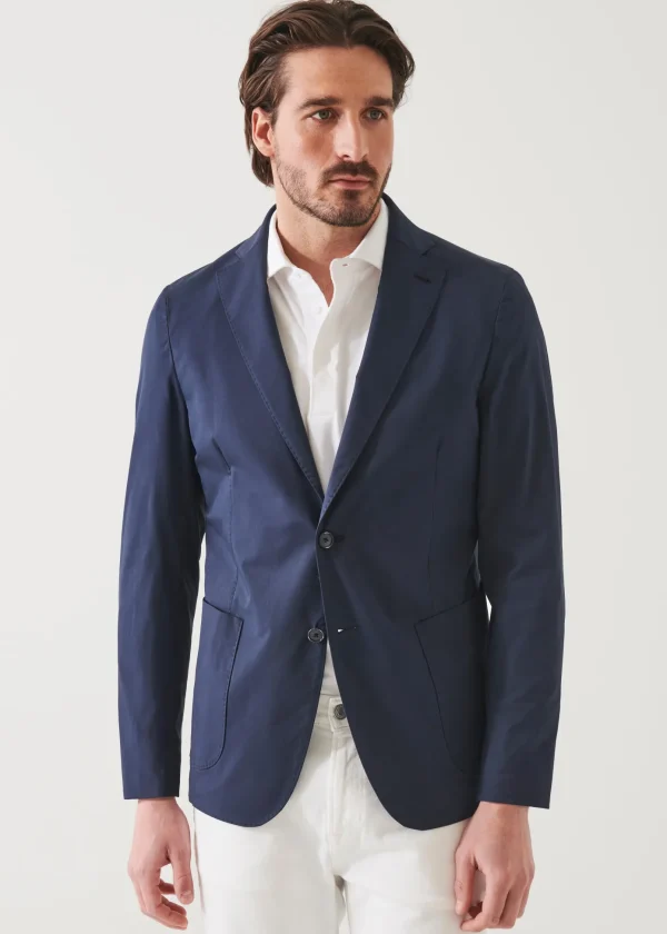 Cotton Stretch Two-Button Blazer