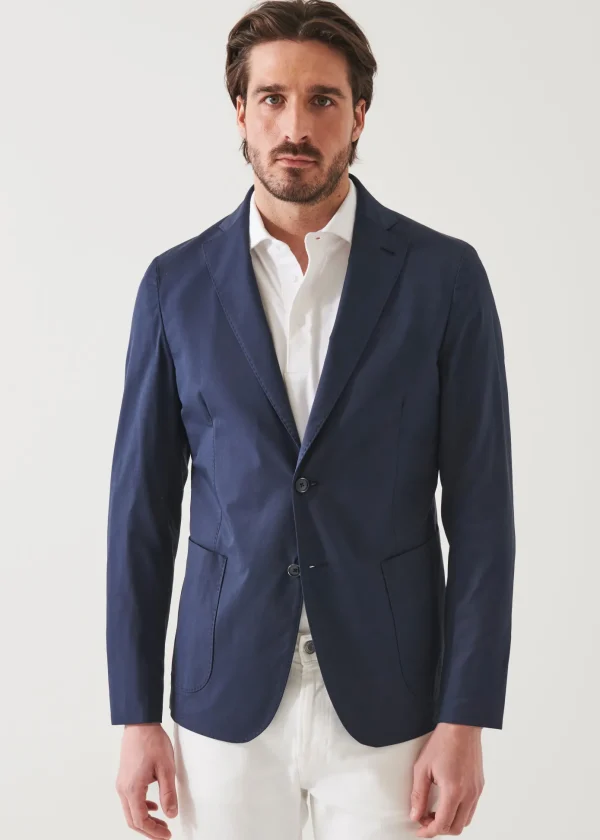 Cotton Stretch Two-Button Blazer