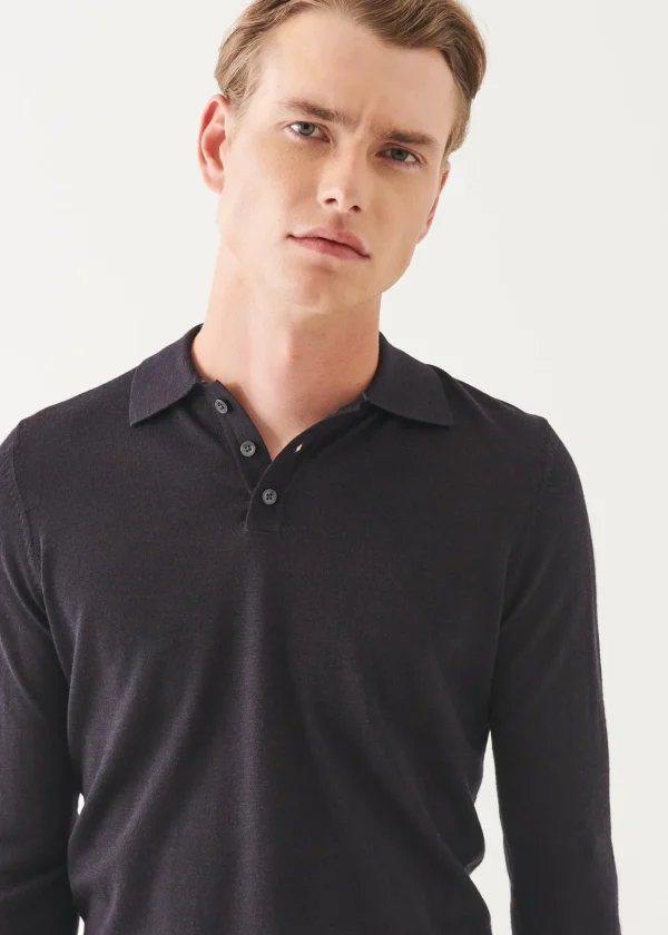 Extra-Fine Merino Button Polo