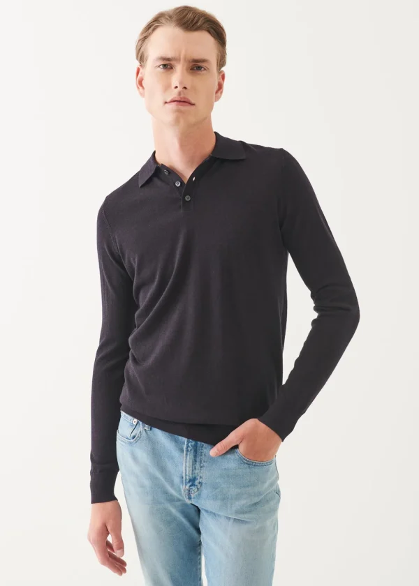 Extra-Fine Merino Button Polo