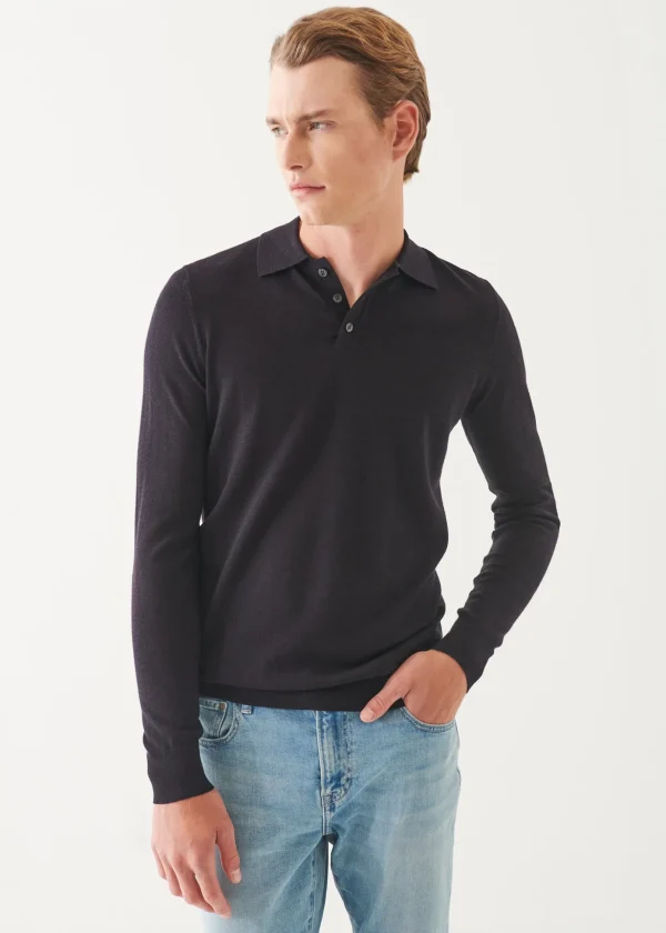 Extra-Fine Merino Button Polo