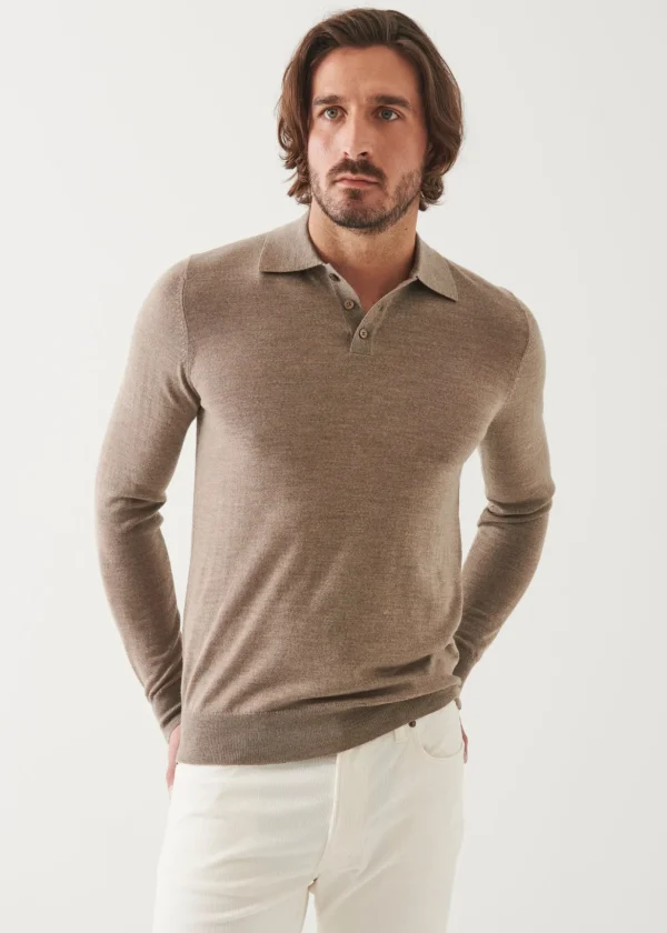 Extra-Fine Merino Button Polo