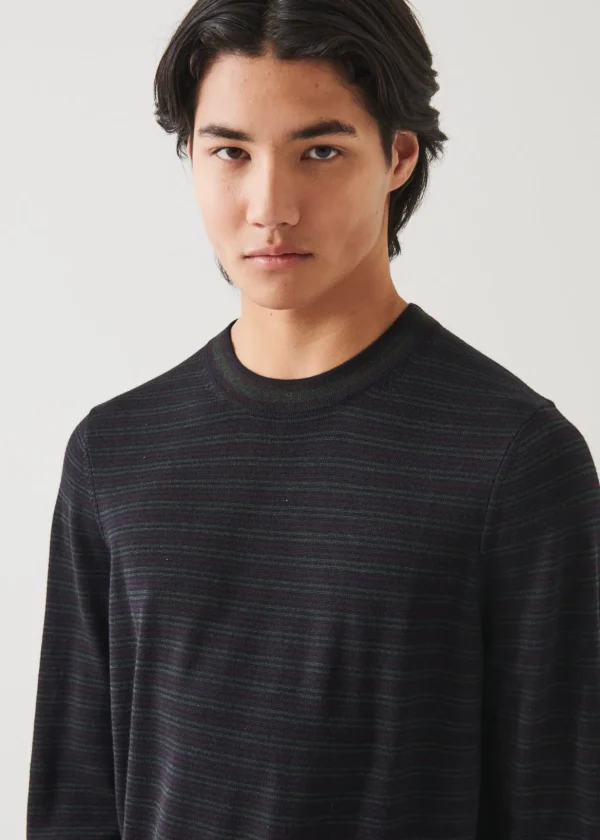 Extra-Fine Merino Multi Stripe Crewneck