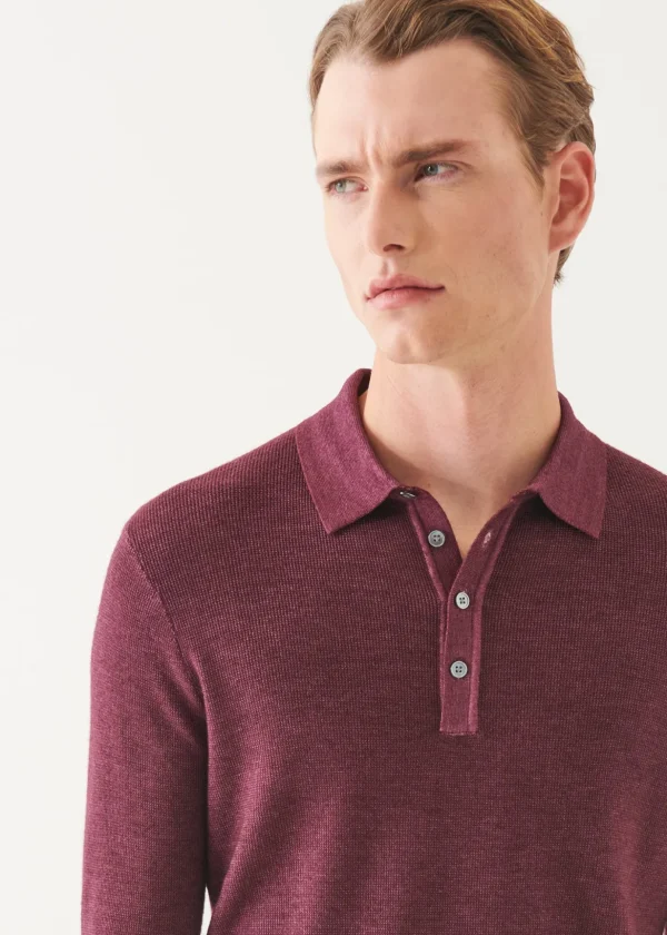 Extra-Fine Merino Seed Stitch Vintage Polo