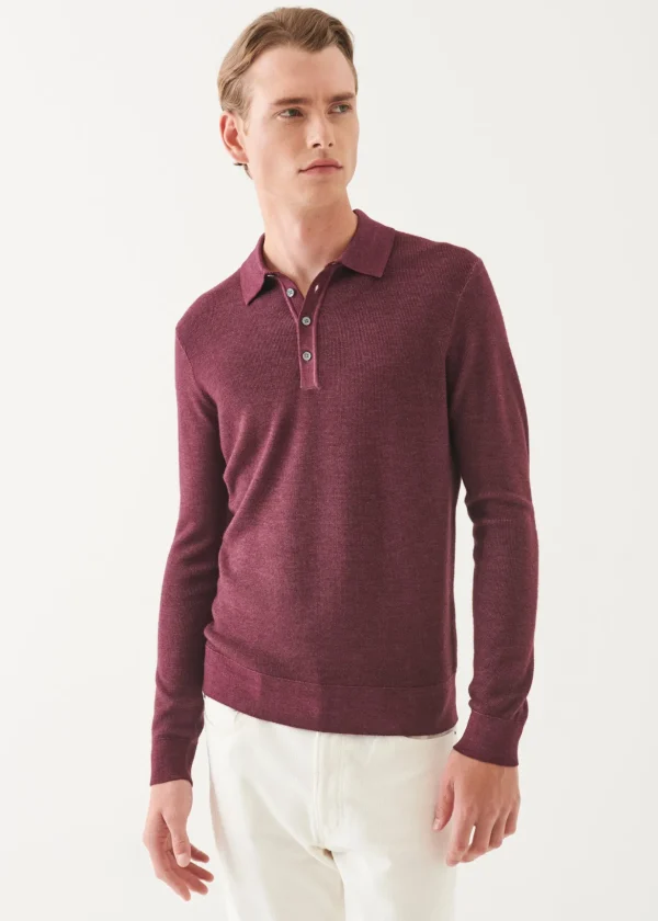 Extra-Fine Merino Seed Stitch Vintage Polo