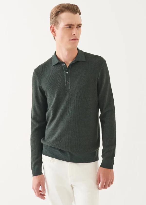 Extra-Fine Merino Seed Stitch Vintage Polo
