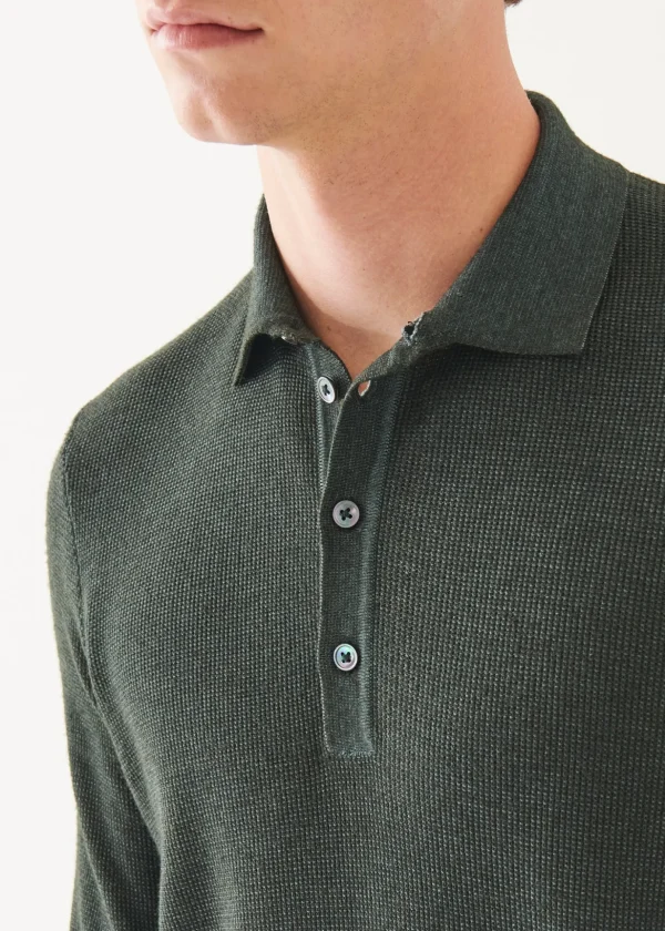 Extra-Fine Merino Seed Stitch Vintage Polo