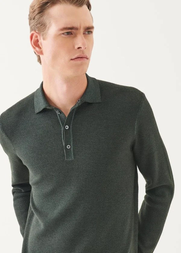 Extra-Fine Merino Seed Stitch Vintage Polo