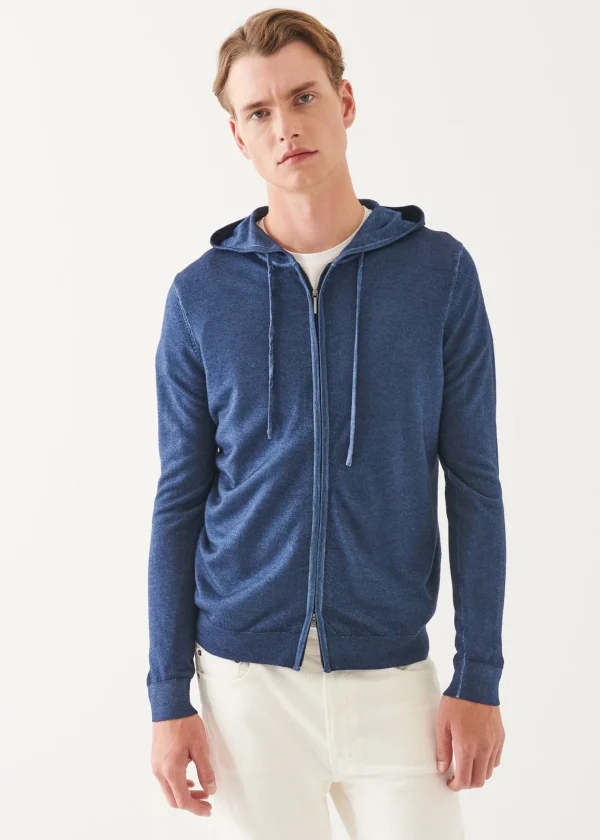 Extra-Fine Merino Vintage Wash Full Zip Hoodie