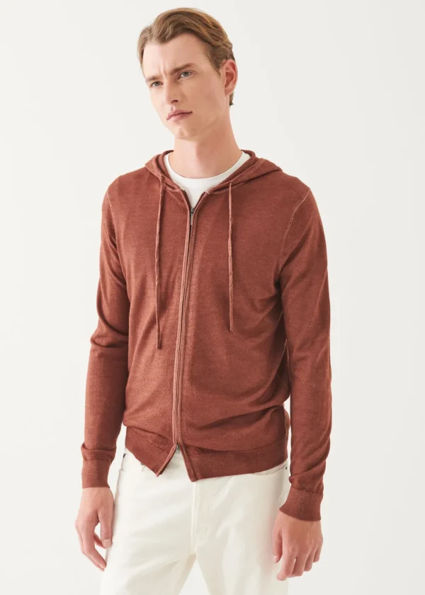 Extra-Fine Merino Vintage Wash Full Zip Hoodie