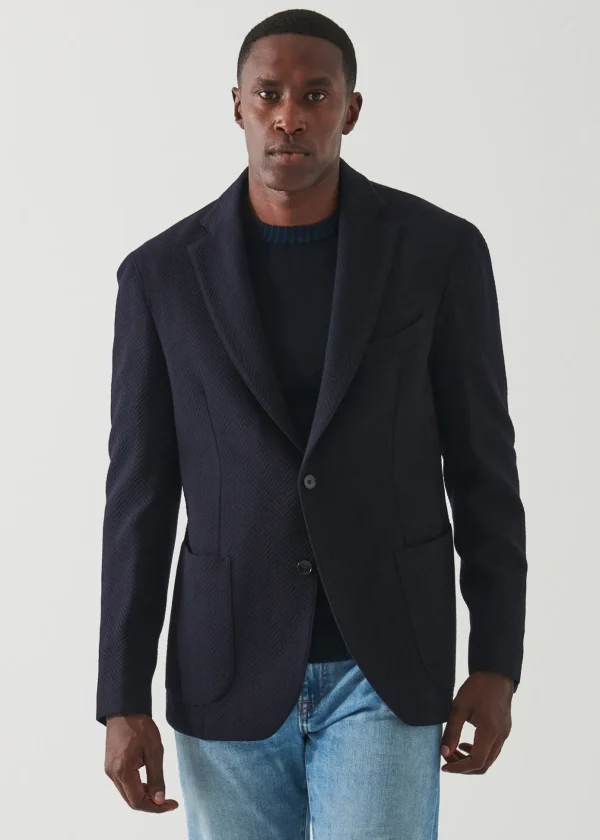 Herringbone Wool Blazer