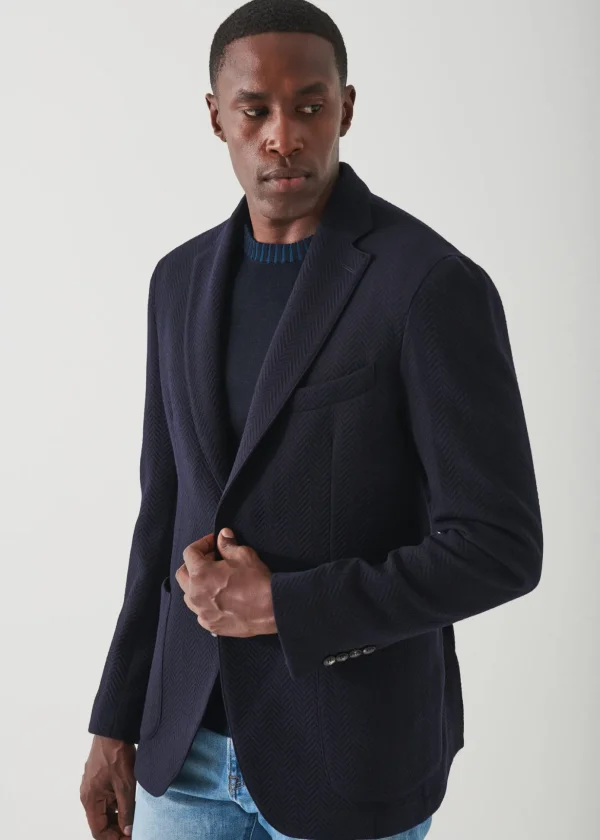 Herringbone Wool Blazer