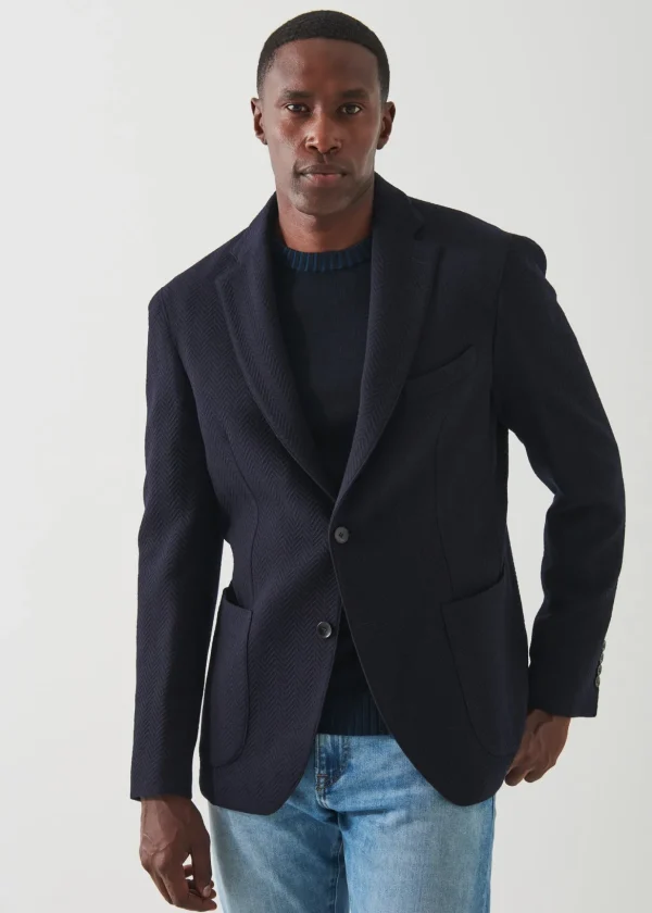 Herringbone Wool Blazer