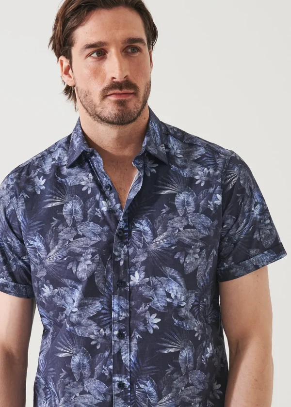 Leaf Print Cotton Shirt