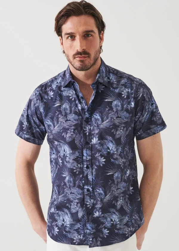 Leaf Print Cotton Shirt