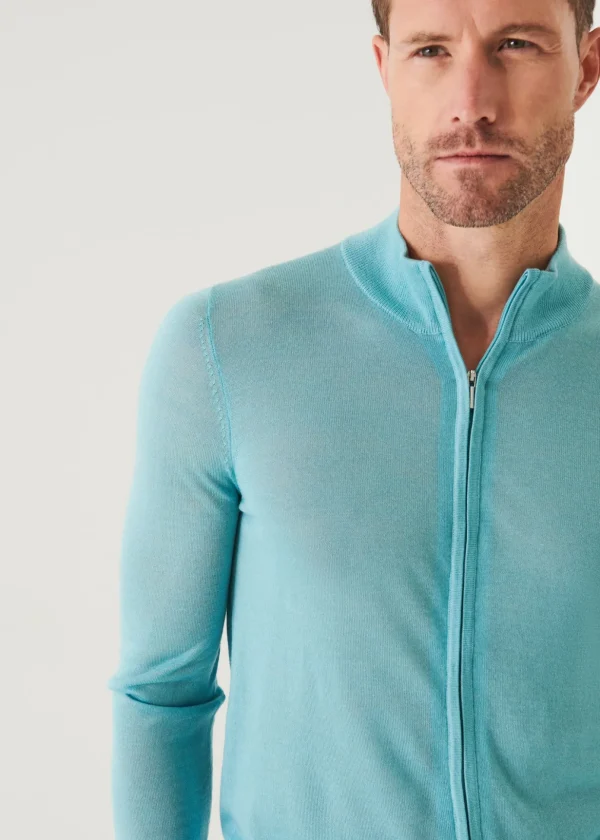 Lightweight Merino Blend Full Zip Sweater