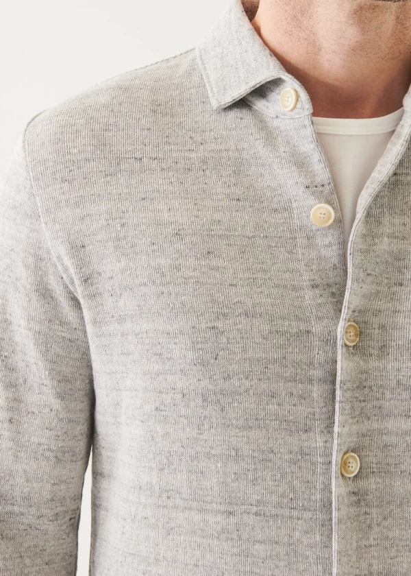 Linen Cotton Blend Shirt Jacket