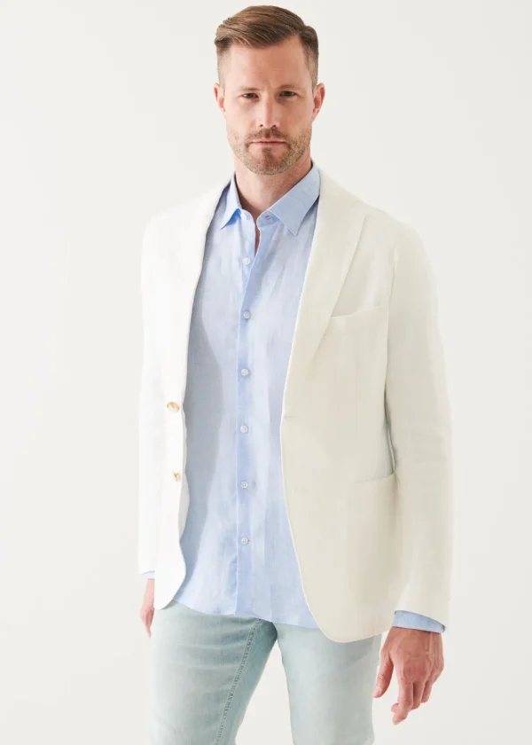 Linen Twill Two-Button Blazer