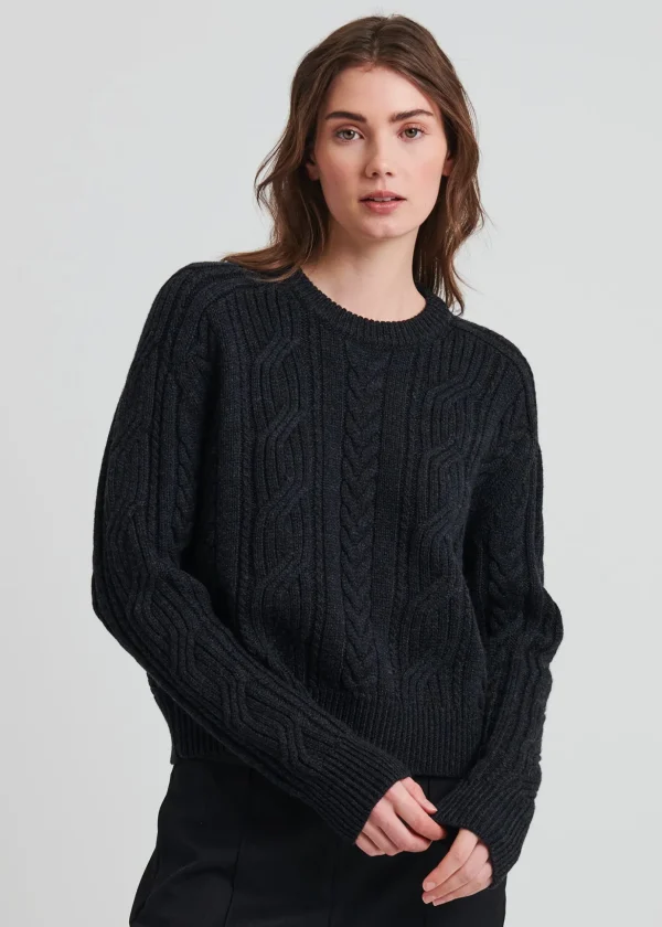 Merino Cable Knit Crewneck