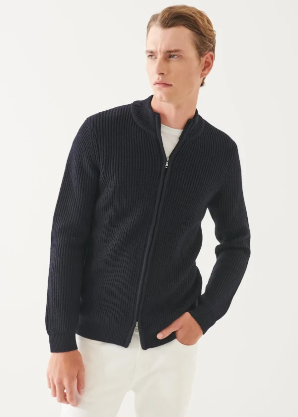 Merino Cardigan Stitch Full Zip