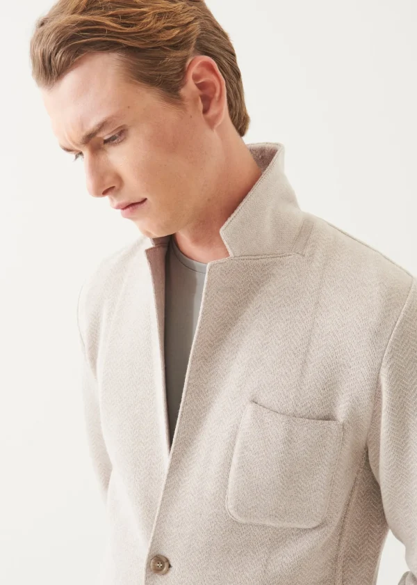 Merino Chevron Knit Blazer