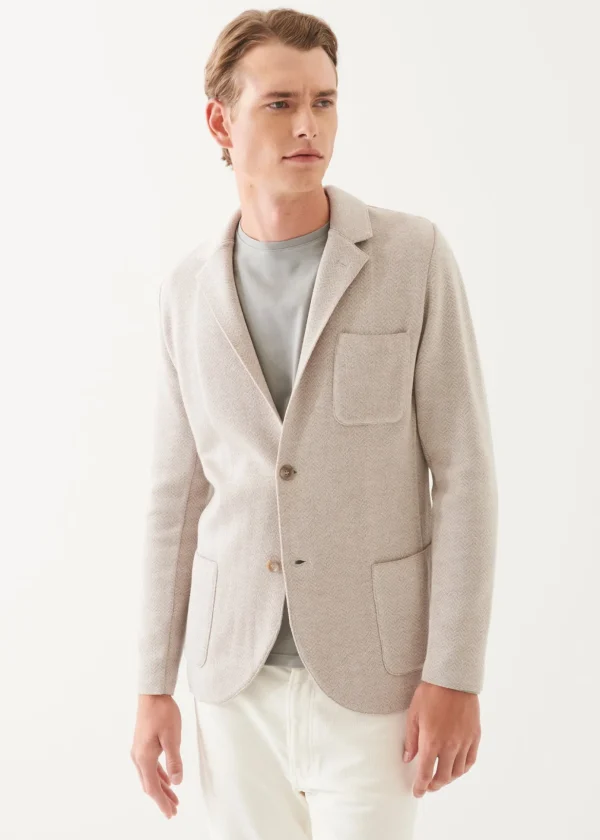 Merino Chevron Knit Blazer