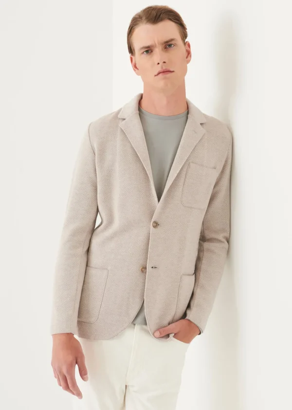 Merino Chevron Knit Blazer