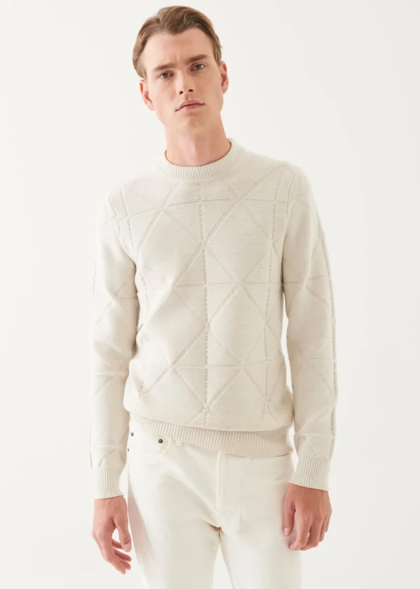 Merino Diamond Jacquard Crewneck