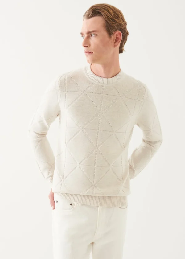 Merino Diamond Jacquard Crewneck