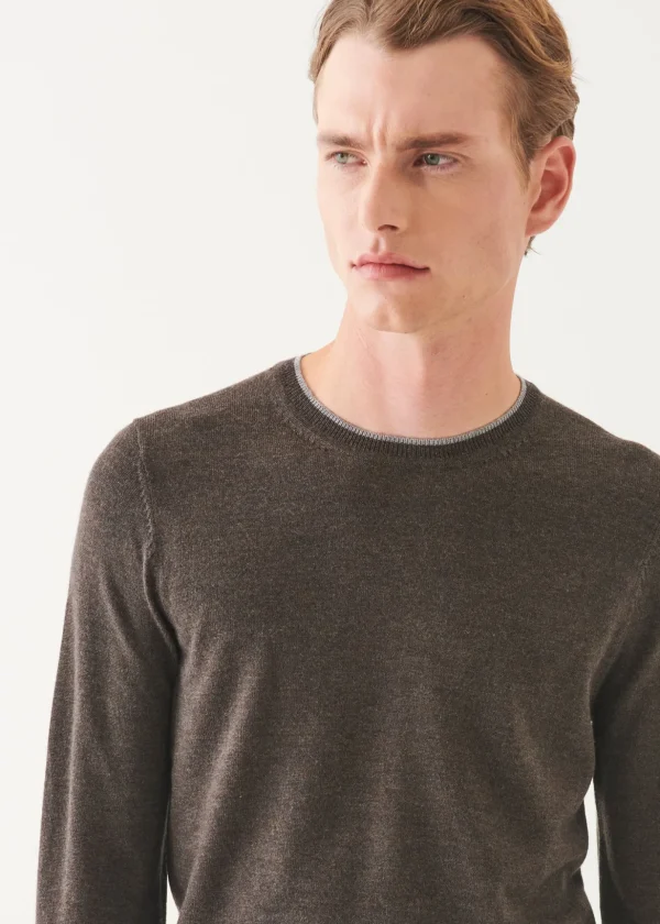 Merino Tipped Crewneck