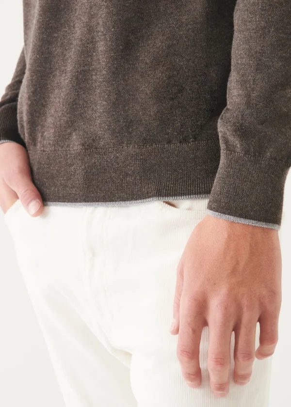 Merino Tipped Crewneck