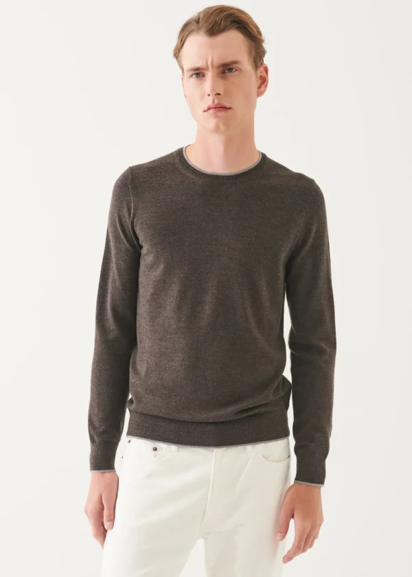 Merino Tipped Crewneck
