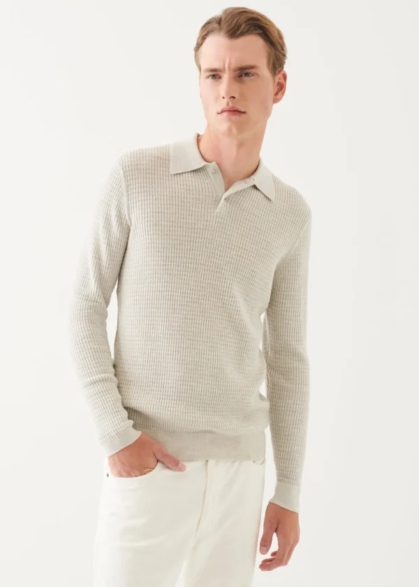 Merino Waffle Knit Polo