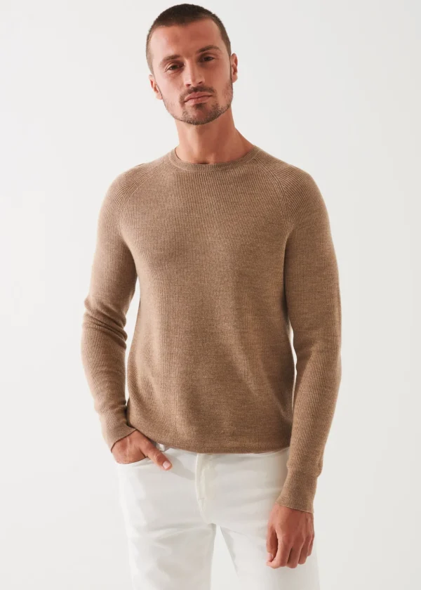 Merino Wool Ribbed Crewneck