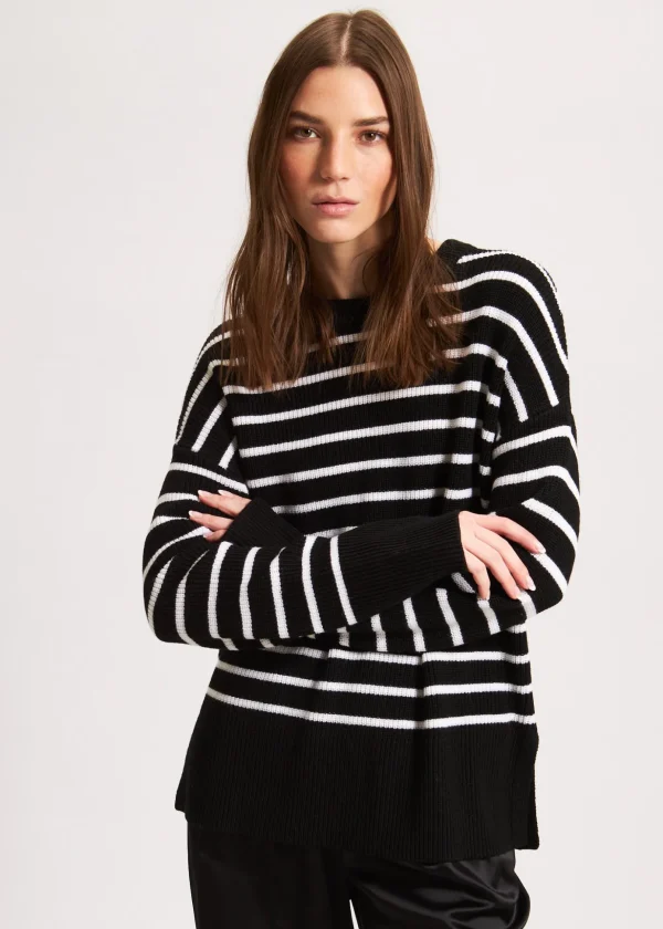 Oversized Striped Crewneck