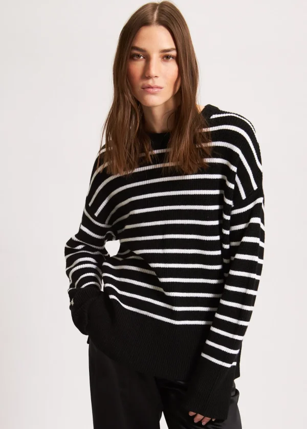 Oversized Striped Crewneck