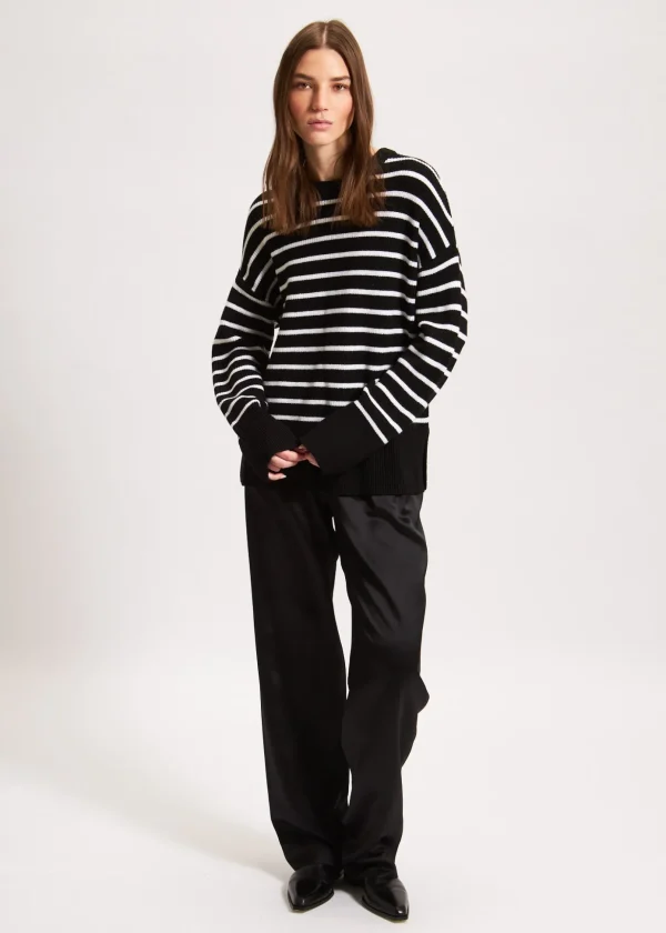 Oversized Striped Crewneck