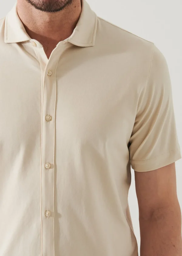Pima Cotton Stretch Button Front Shirt