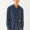 Pima Cotton Stretch Overdye Button Front Shirt