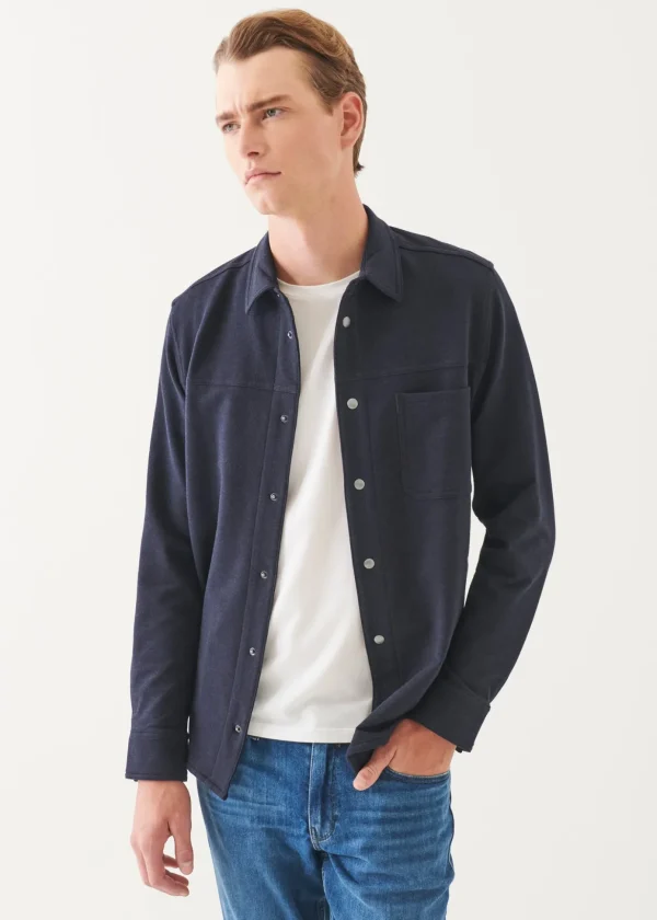 Pima Cotton Stretch Overdye Snap Front Shirt