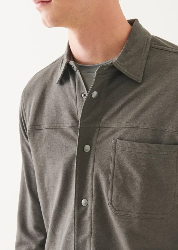 Pima Cotton Stretch Overdye Snap Front Shirt