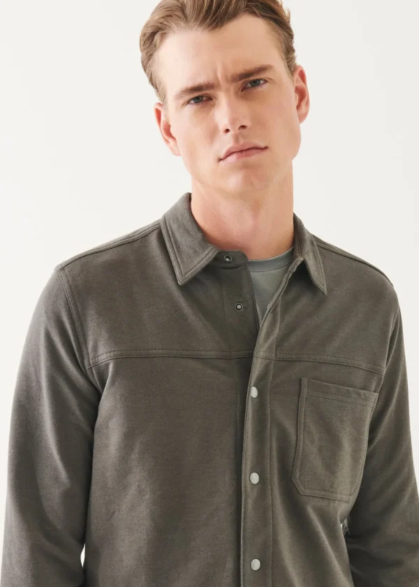 Pima Cotton Stretch Overdye Snap Front Shirt