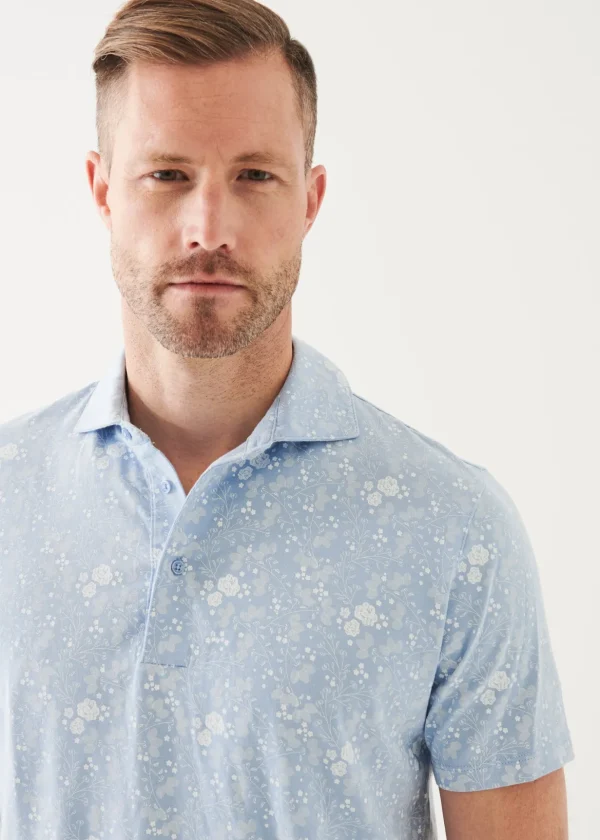 Pima Cotton Stretch Printed Polo