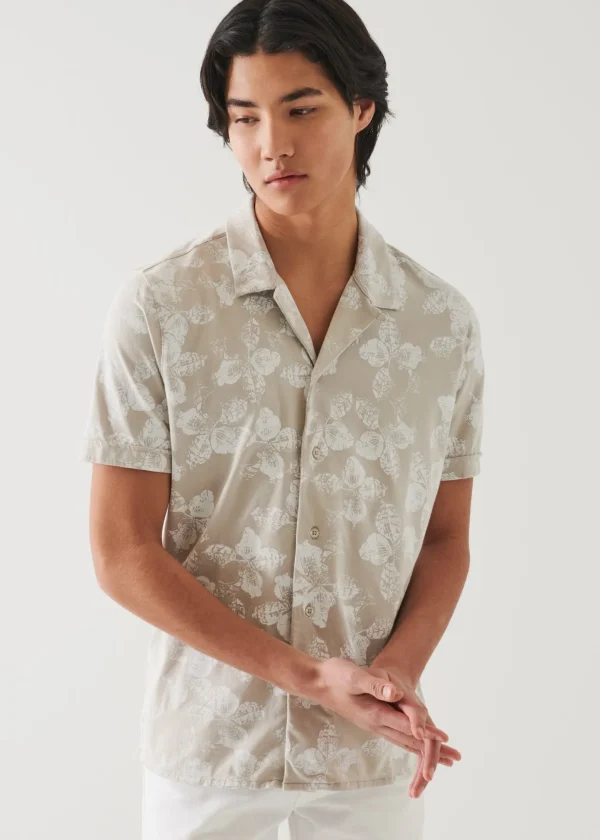 Pima Cotton Stretch Printed Camp Shirt