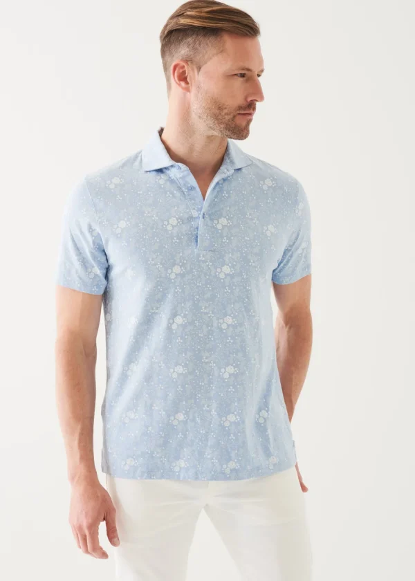 Pima Cotton Stretch Printed Polo