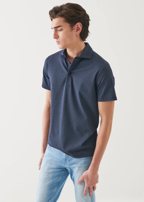 Pima Cotton Stretch Printed Polo