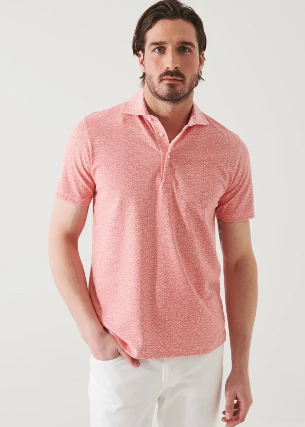 Pima Cotton Stretch Printed Polo