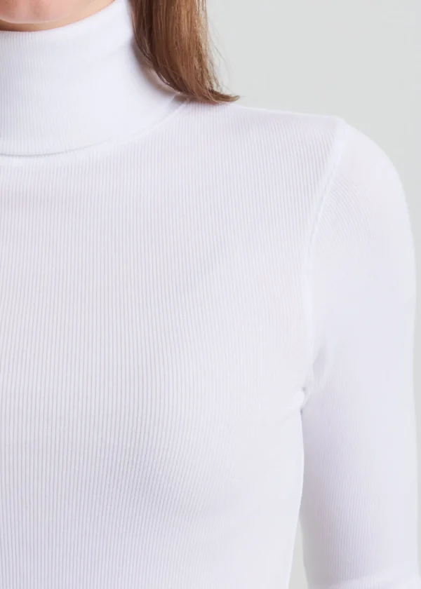 Pima Cotton Stretch Ribbed Turtleneck
